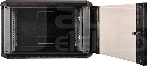 SIDE-O 19 6Ux617x428mm czarny Szafa wisząca drzwi z szybą