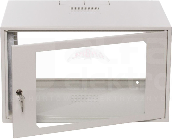 SZW SIMPLE 19 6Ux555x400mm biały IP30 Szafa rack wisząca drzwi z szybą