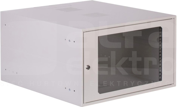SZW SIMPLE 19 6Ux555x600mm biały IP30 Szafa rack wisząca drzwi z szybą