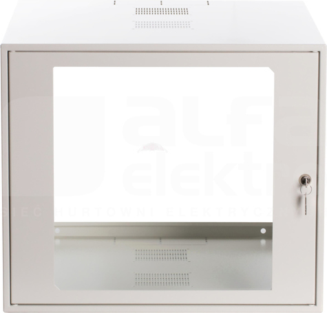 SZW SIMPLE 19 9Ux555x400mm biały IP30 Szafa rack wisząca drzwi z szybą