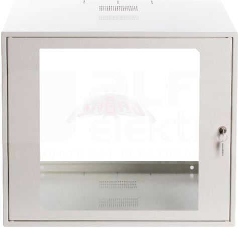 SZW SIMPLE 19 9Ux555x600mm biały IP30 Szafa rack wisząca drzwi z szybą