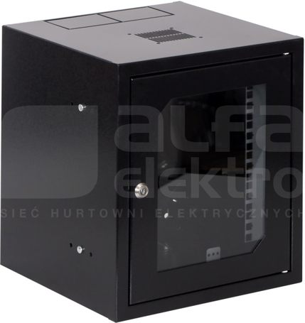 SZW 10 6Ux310x300mm czarny Szafa wisząca drzwi z szybą