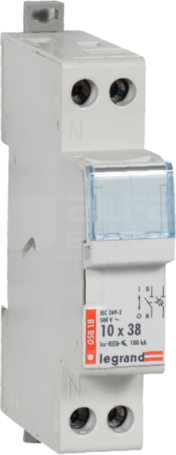 RB318 1P+N 10x38 500V Podstawa do wkładek cylindrycznych