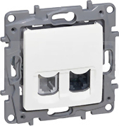 NILOE2 RJ11+RJ45 kat.5E UTP biały Gniazdo komputerowe