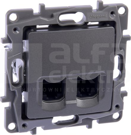 NILOE SELECTION 2xRJ45 kat.6 UTP stalowy Gniazdo komputerowe