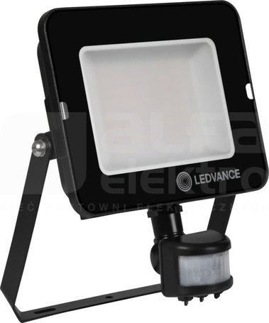 FLOOD COMPACT V SEN 50W/840 5000lm SYM IP65 czar Naświetlacz LED z czujnikiem ruchu