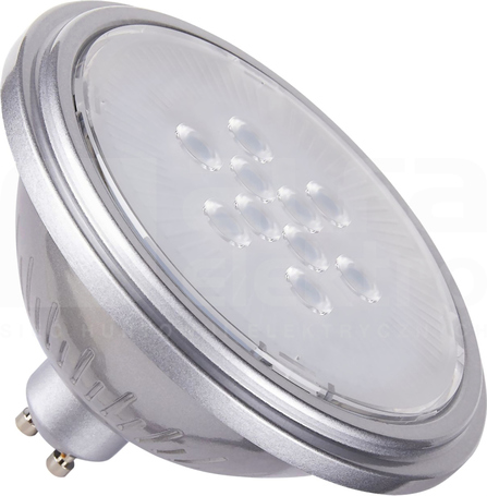 QPAR111 GU10 srebrne, 7 W, 4000 K CRI90 40° Źródło Led