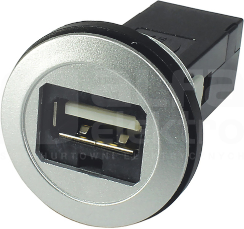 HAR-PORT USB 2.0 A-A PFT srebrny Gniazdo USB