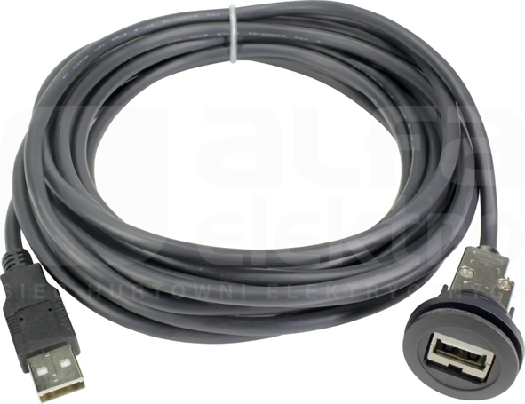 USB 2.0 A-A PFT czarny 5,0m Kabel USB