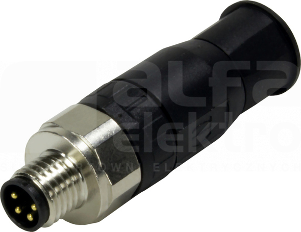 M8-SCREW-4P-M-STR Wtyk męski prosty