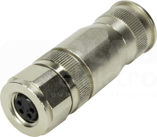 M8-SCREW-3P-F-STR-SHLD Wtyk żeński prosty