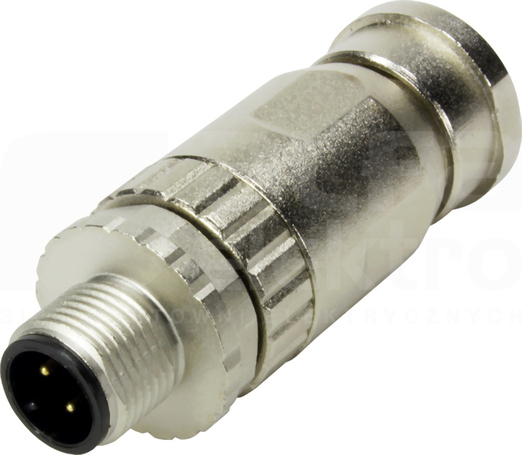 M12-SCREW-8P-ACOD-M-STR-SHLD Wtyk męski prosty