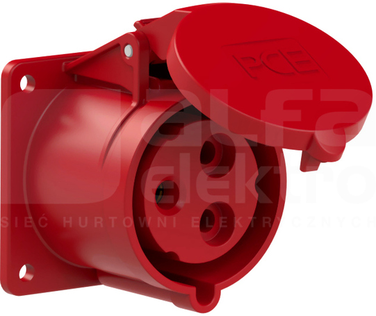 32A 3P 400V 75x75 IP44 Gniazdo tablicowe proste
