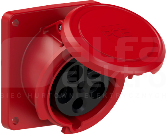 POWER TWIST 63A 5P 400V IP44 Gniazdo tablicowe skośne