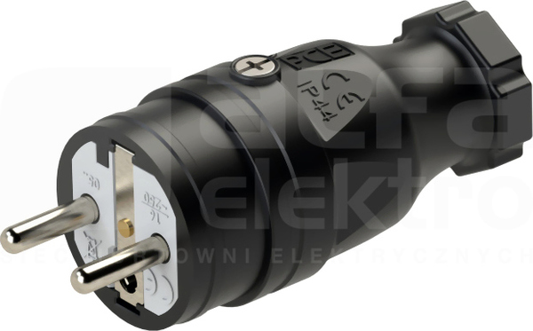 TAURUS 16A 2P+Z 250V IP44 Wtyczka gumowa