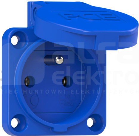 16A 2P+Z 250V IP54 niebieski Gniazdo tablicowe