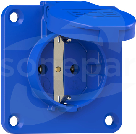 16A SCHUKO 230V 70x70 IP54 niebieski Gniazdo tablicowe