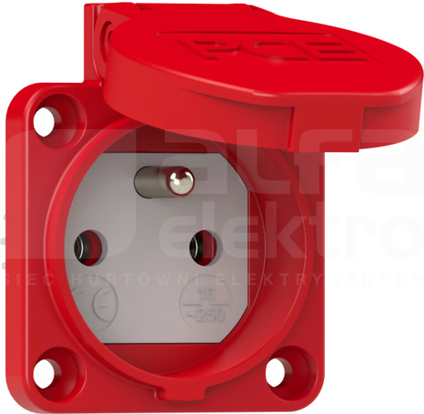 16A SCHUKO 230V czerwony Gniazdo tablicowe