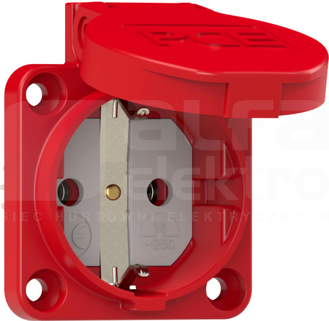 16A SCHUKO 230V czerwony Gniazdo tablicowe