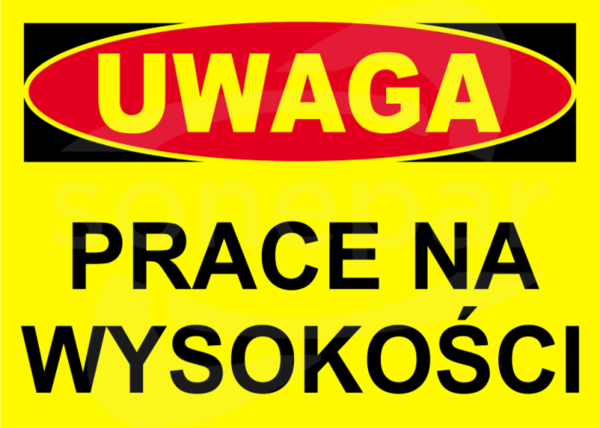 BTO-7 250x350 "UWAGA! PRACE NA WYSOKOŚCI" Tablica budowlana ostrzegawcza
