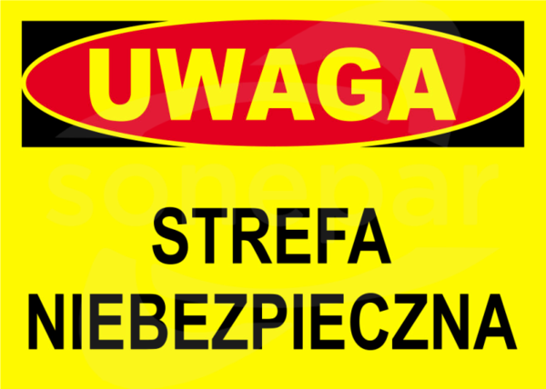 BTO-33 250x350 "UWAGA! STREFA NIEBEZPIECZNA" Tablica budowlana ostrzegawcza