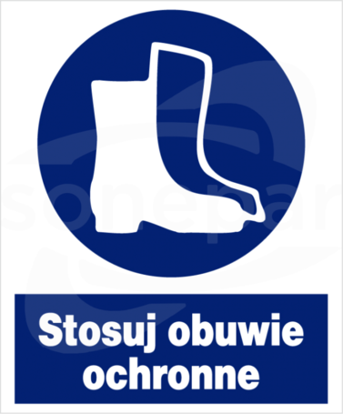 ZNO-8 225x275 "STOSUJ OBUWIE OCHRONNE" Znak bhp nakazu