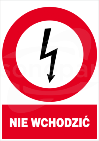 ZEZ/A-4 148x210 "NIE WCHODZIĆ" Znak elektryczny zakazu