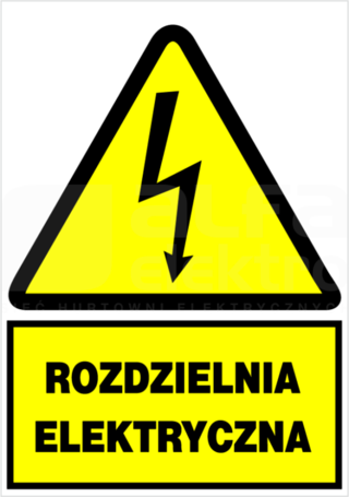 148x210 "ROZDZIELNIA ELEKTRYCZNA" Znak elektryczny ostrzegawczy