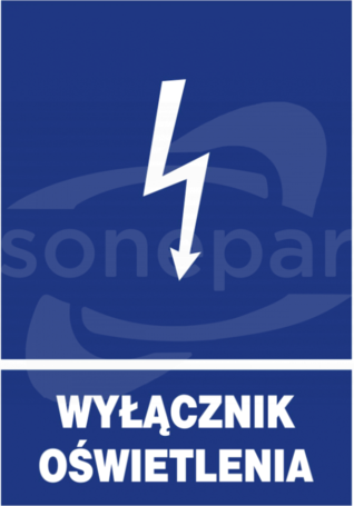 148x210 "WYŁĄCZNIK OŚWIETLENIA" Znak elektryczny informacyjny