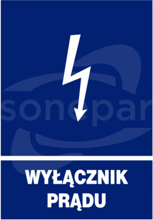 ZEI/A-17 148x210 "WYŁĄCZNIK PRĄDU" Znak elektryczny informacyjny
