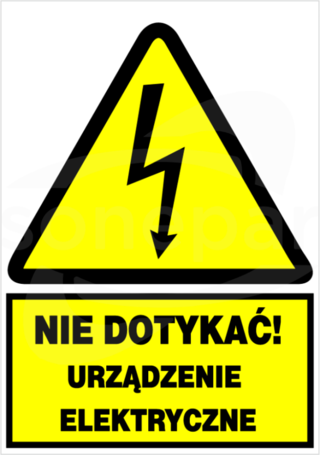 148X210 "N.D.U.E." Znak elektryczny ostrzegawczy