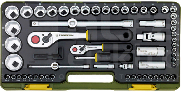 PR23286 1/4 1/2 Zestaw z grzechotką typu S i L 65-części