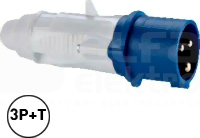 16A 4P 250V IP44 Wtyczka z przepustem
