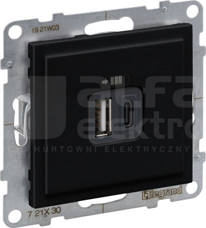 SUNO 2xUSB A+C czarny Gniazdo USB