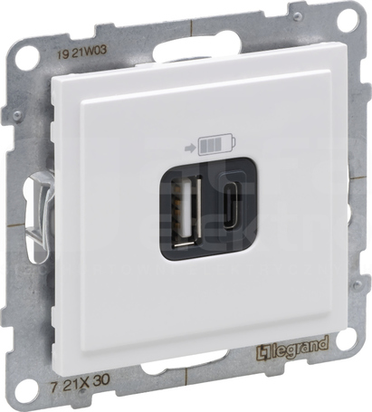 SUNO 2xUSB A+C biały Gniazdo USB