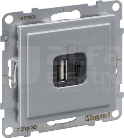 SUNO 2xUSB A+C aluminium Gniazdo USB
