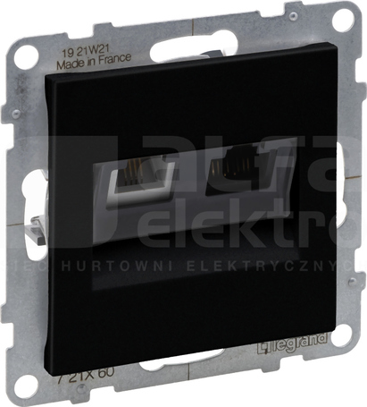 SUNO RJ11+RJ45 kat.6 UTP czarny Gniazdo telefoniczne