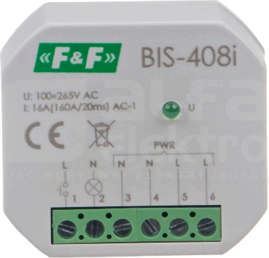 BIS-408 LED 230V Przekaźnik bistabilny