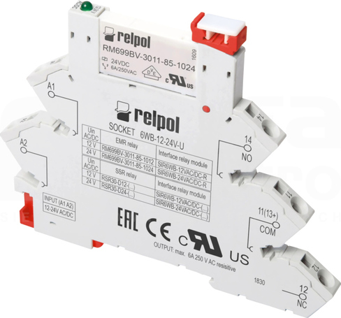 SIR6WB-220-240VAC/DC-R Przekaźnik interfejsowy wąskoprofilowy