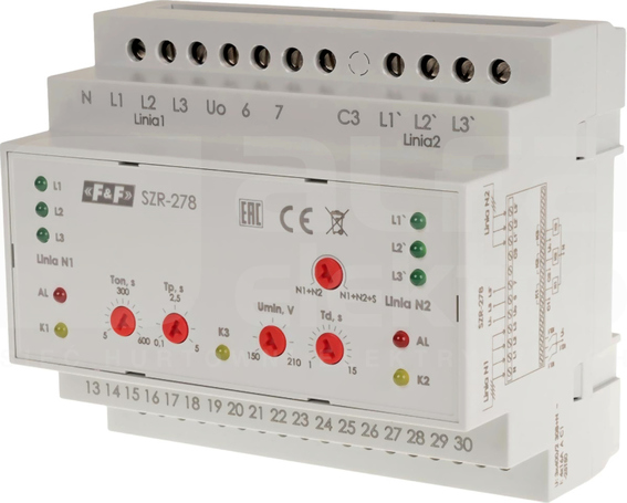SZR-278 4×NO/NC STEROWNIK ZAŁĄCZANIA REZERWY