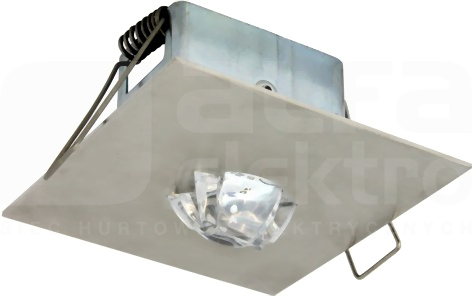 EYE LED KWADR.1x1W KOR.CB srebrny Oprawa awaryjna centralnej baterii