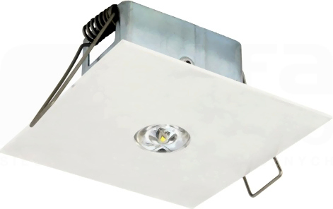 EYE LED KWADR.1x1W OTW.CB biały Oprawa awaryjna centralnej baterii