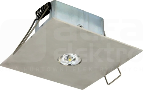 EYE LED KWADR.1x3W OTW.3h SA srebrny Oprawa awaryjna 2-zadaniowa