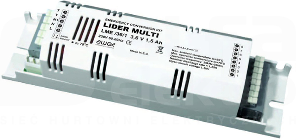 LIDER EVG 4,8V 6-58W 2h AT biały Moduł awaryjny autotest