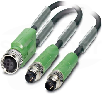SAC-3P-M12FY/2X0,5-PUR/M8MS Sensor/actuator cable