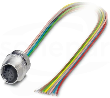 SACC-E-M12FS-8CON-PG9/0,5 Wtykowe złącze urządzeń ścianki przedniej