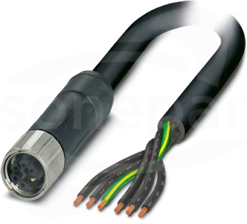 SAC-6P- 1,5-PVC/M12FSM PE Kabel mocy