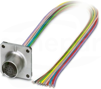 SACC-SQ-FS-12P-25F/0,5-0,08PVC Wtykowe złącze urządzeń ścianki przedniej