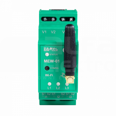 MEW-01/ANT Monitor energii 3-faz na szynę z anteną zewnętrzną