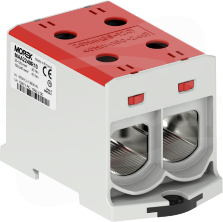 OTL240-2 2xAl/Cu 35-240mm2 1000V czerwony Zacisk uniwersalny 2 tory zwarte